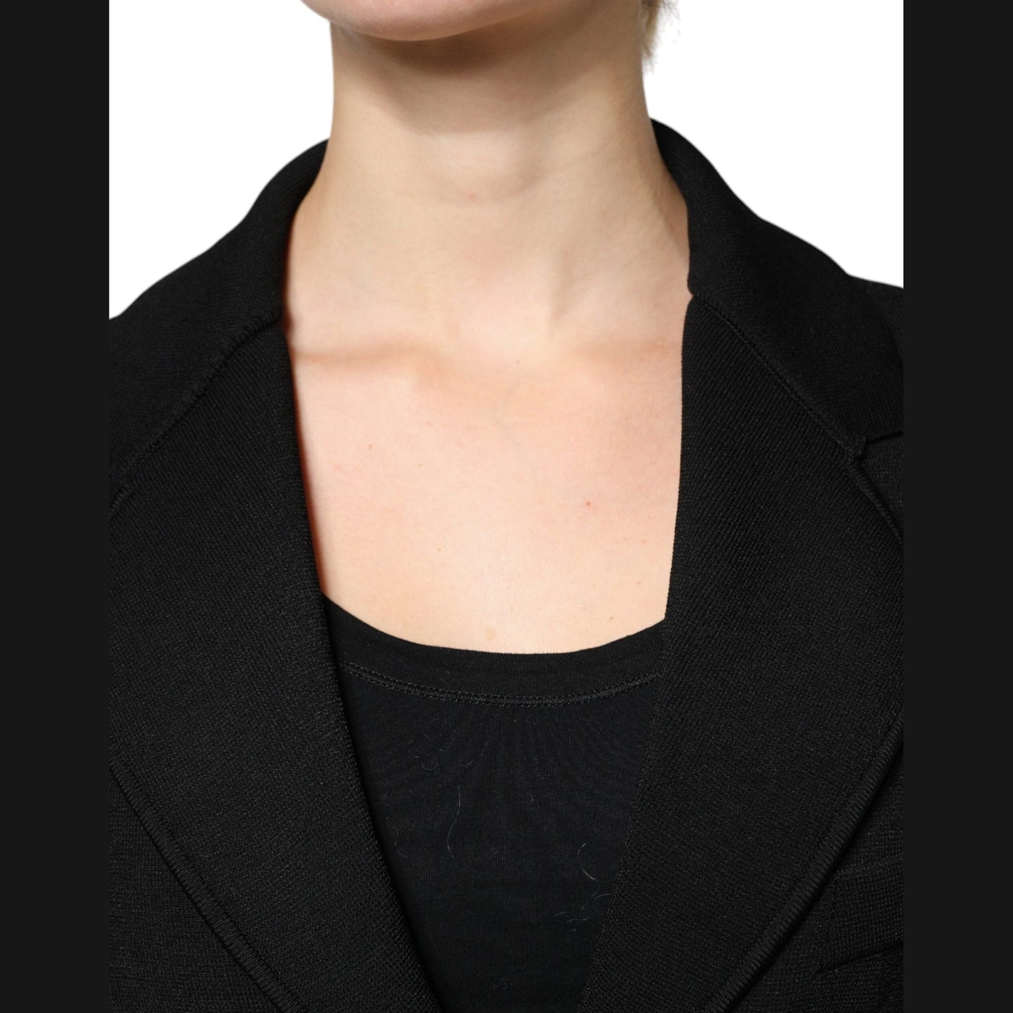 Dolce & Gabbana Black Viscose Single Breasted Blazer Jacket Dolce & Gabbana