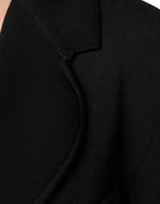 Dolce & Gabbana Black Viscose Single Breasted Blazer Jacket - Eljoys Fashion 