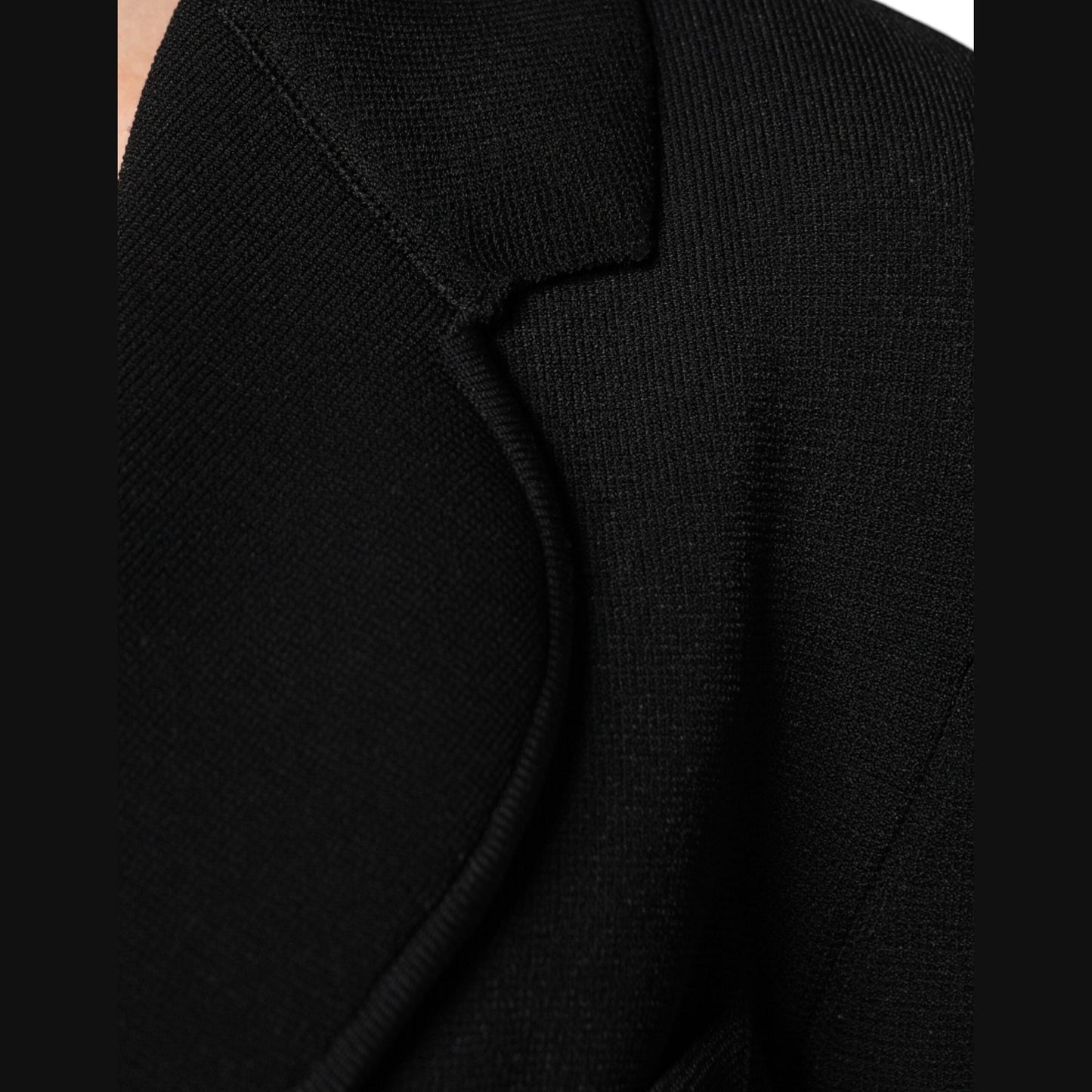 Dolce & Gabbana Black Viscose Single Breasted Blazer Jacket Dolce & Gabbana