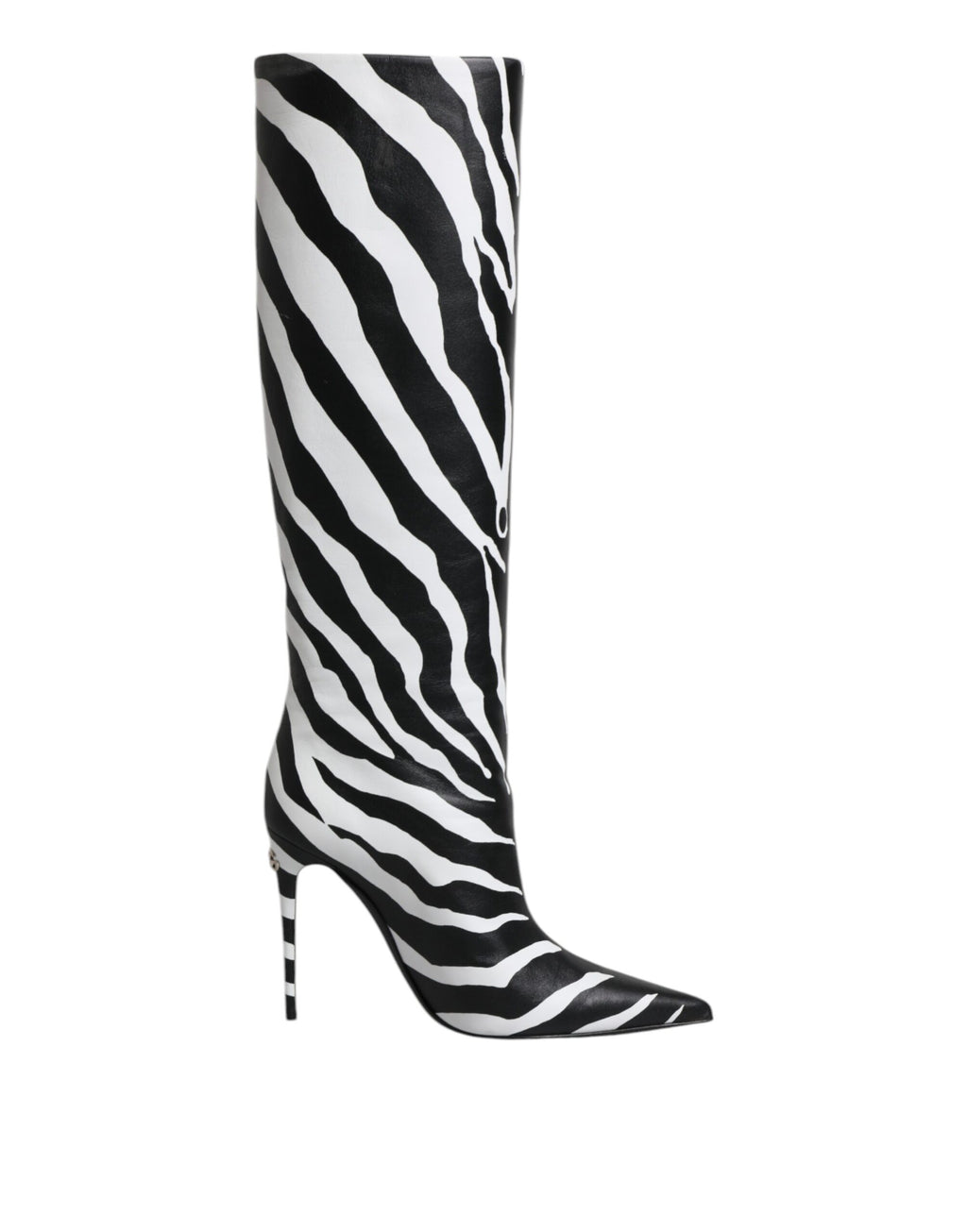 Dolce & Gabbana Black White Zebra Heels High Boots Shoes - Eljoys Fashion 