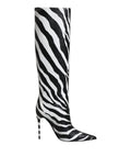 Dolce & Gabbana Black White Zebra Heels High Boots Shoes - Eljoys Fashion 