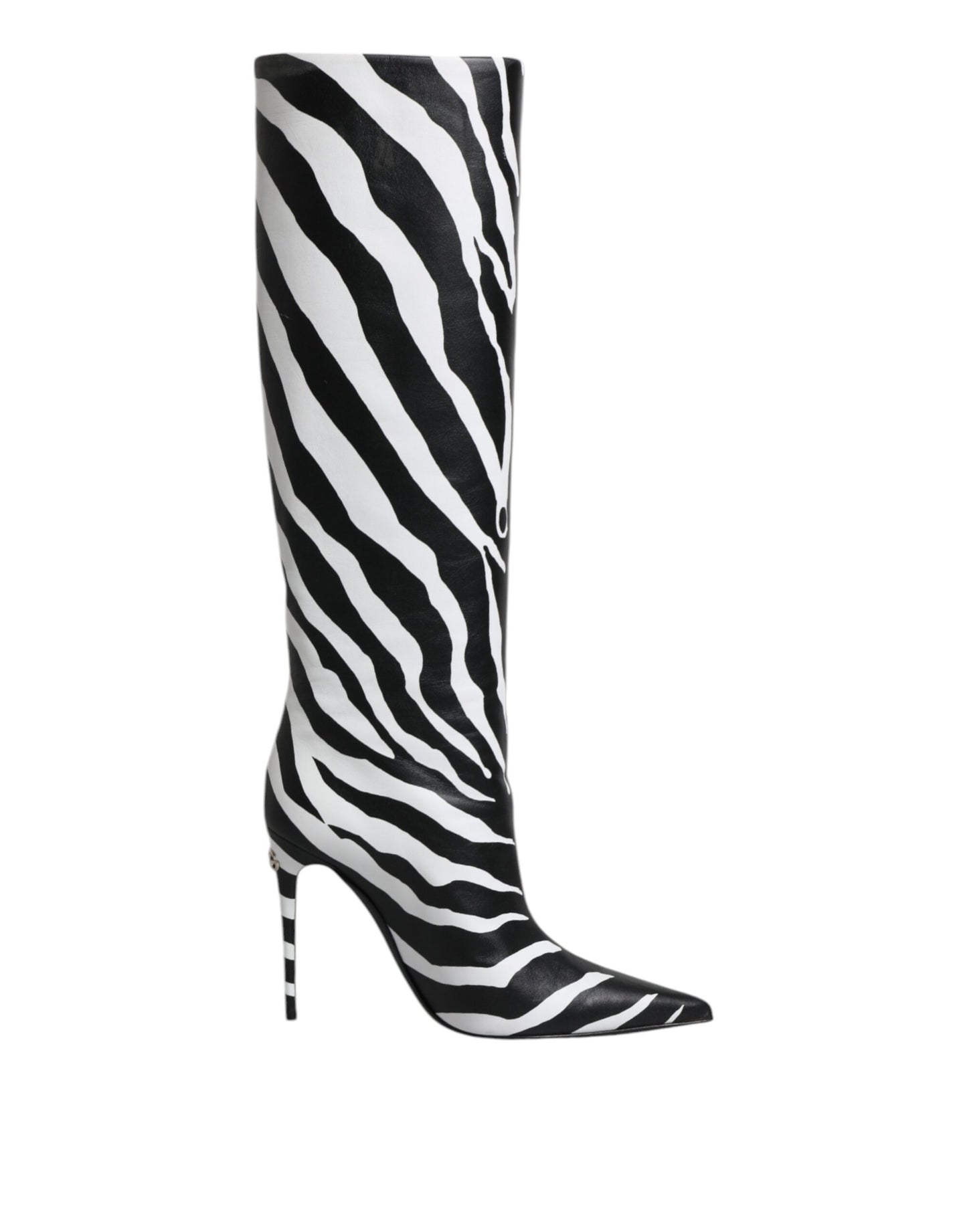 Dolce & Gabbana Black White Zebra Heels High Boots Shoes Dolce & Gabbana