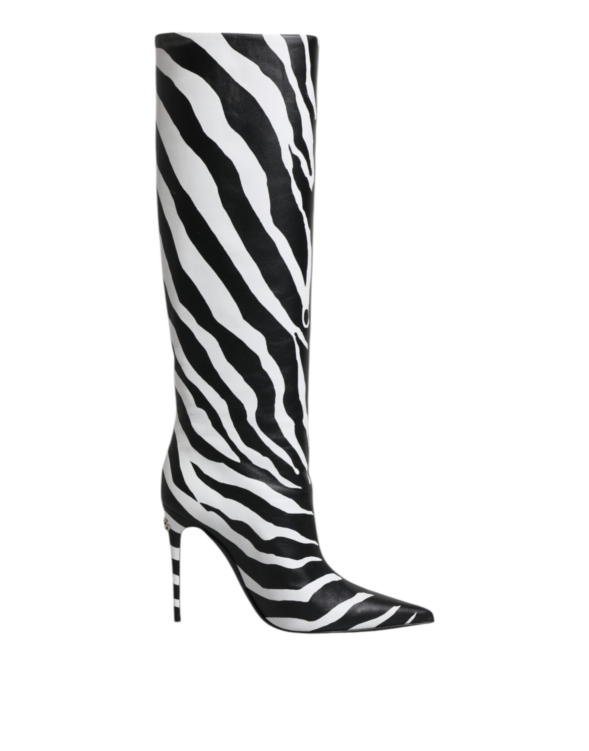 Dolce & Gabbana Black White Zebra Heels High Boots Shoes Dolce & Gabbana