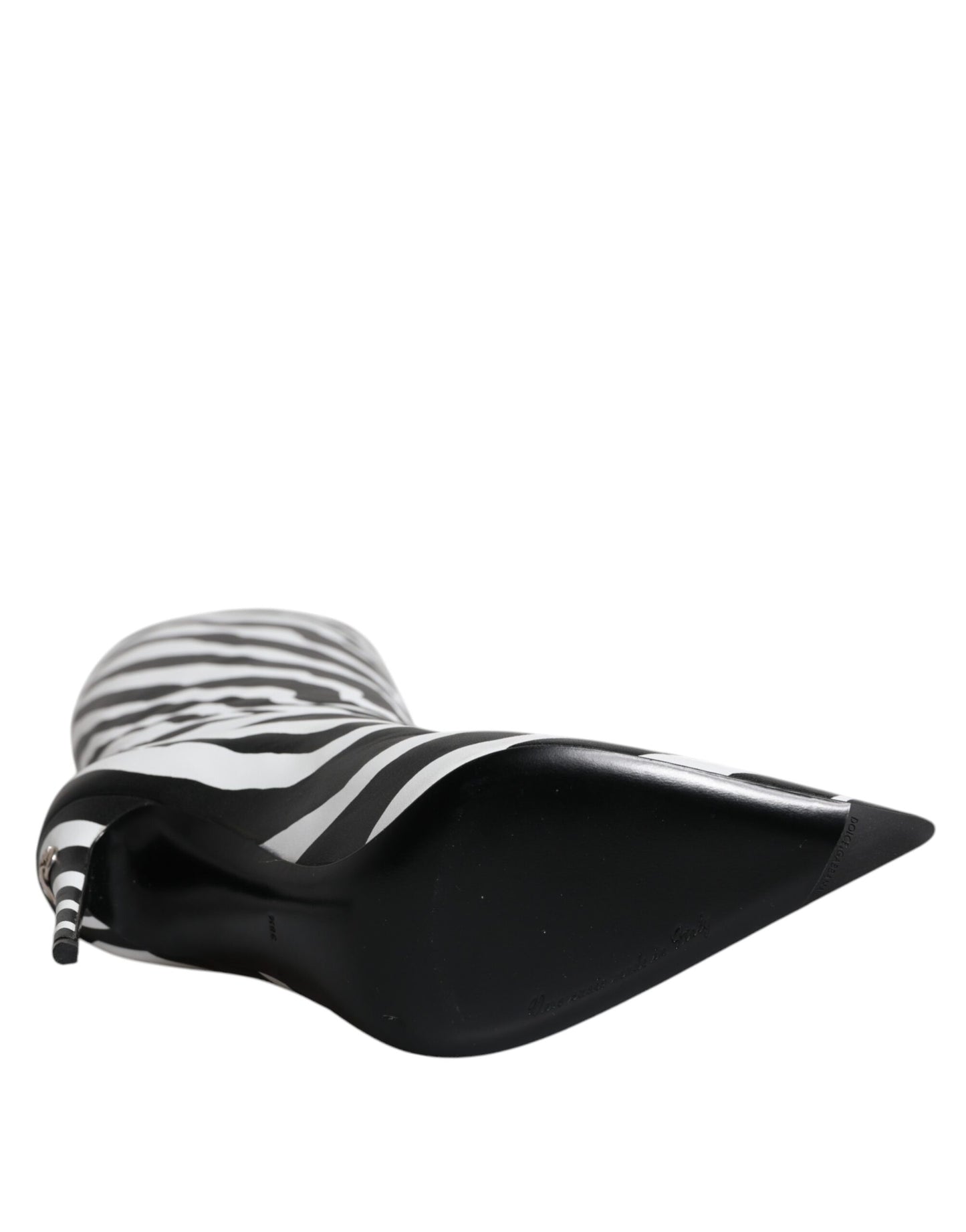 Dolce & Gabbana Black White Zebra Heels High Boots Shoes Dolce & Gabbana