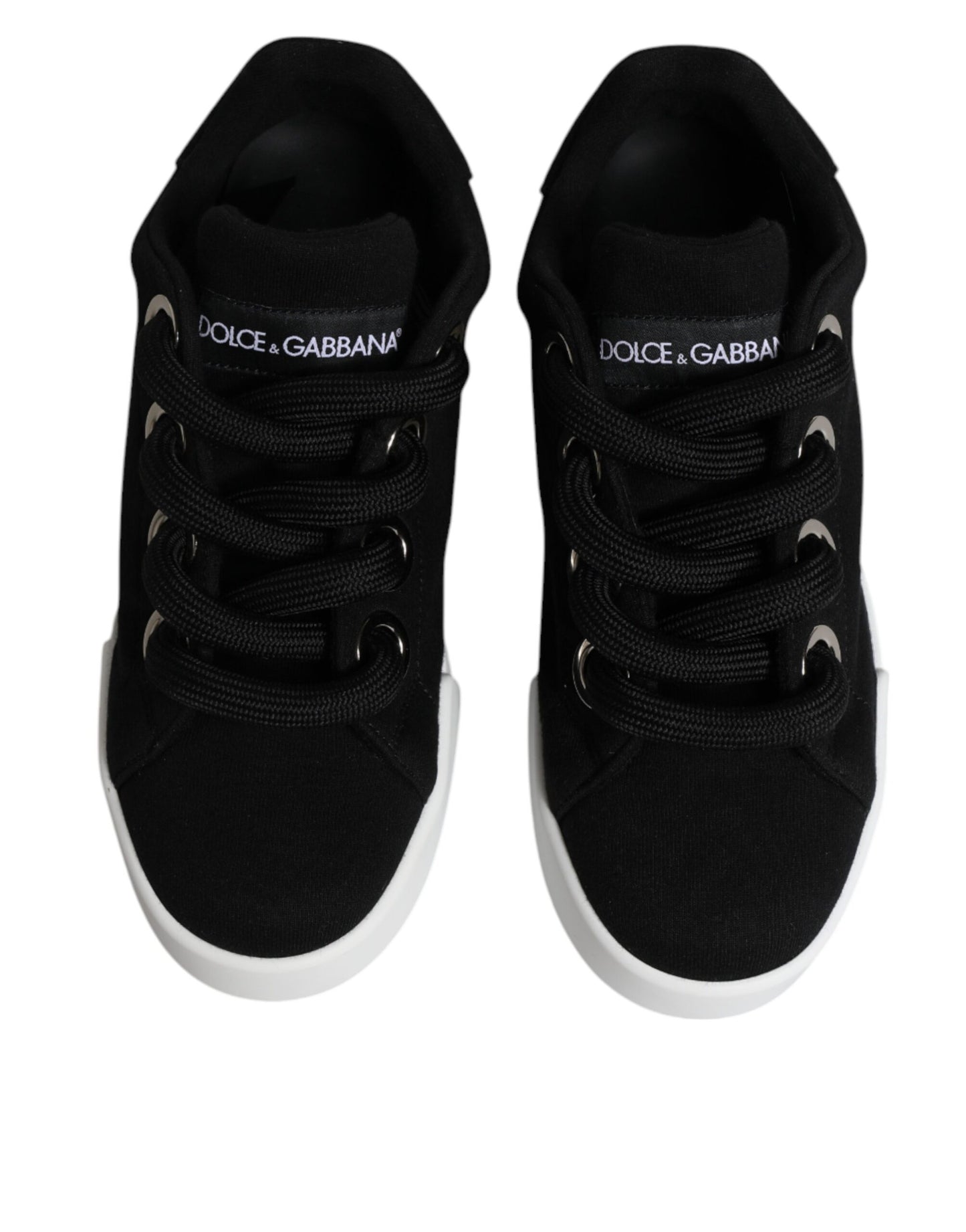 Dolce & Gabbana Black Portofino Low Top Sneakers Shoes Dolce & Gabbana