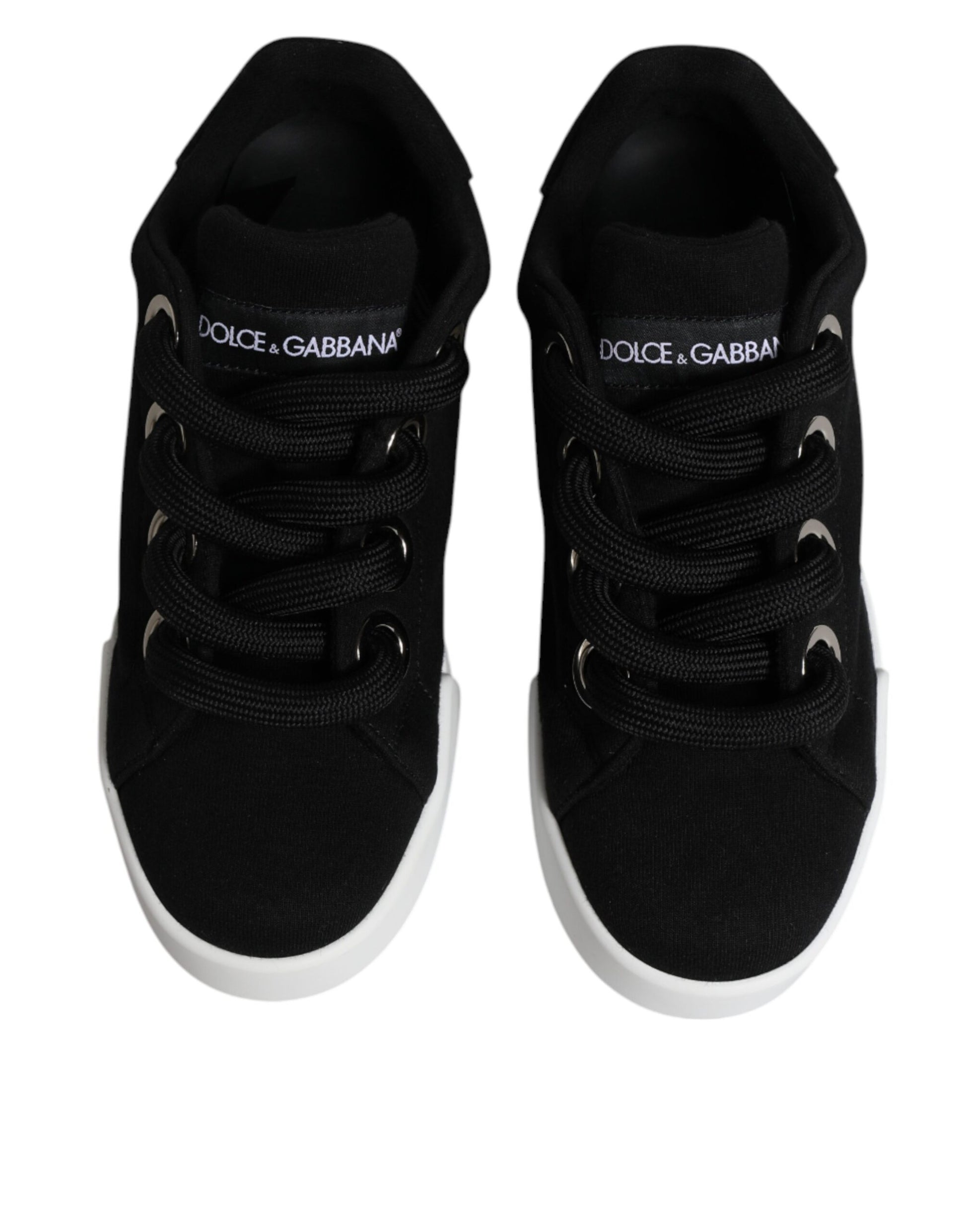 Dolce & Gabbana Black Portofino Low Top Sneakers Shoes Dolce & Gabbana