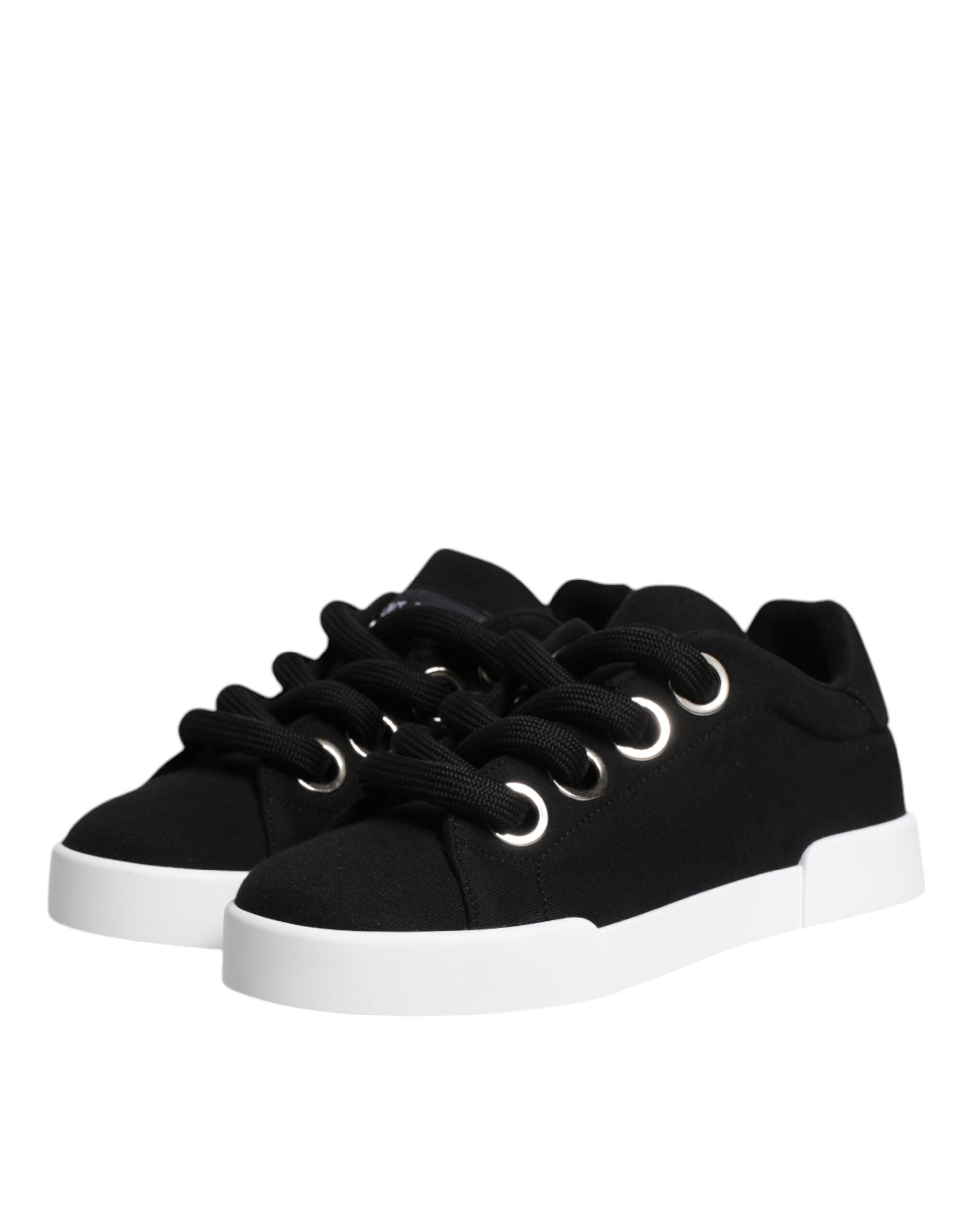 Dolce & Gabbana Black Portofino Low Top Sneakers Shoes Dolce & Gabbana