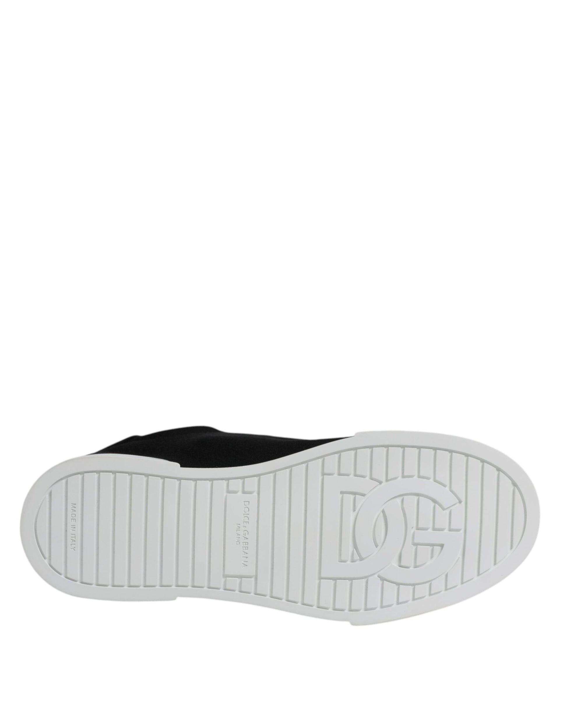 Dolce & Gabbana Black Portofino Low Top Sneakers Shoes Dolce & Gabbana