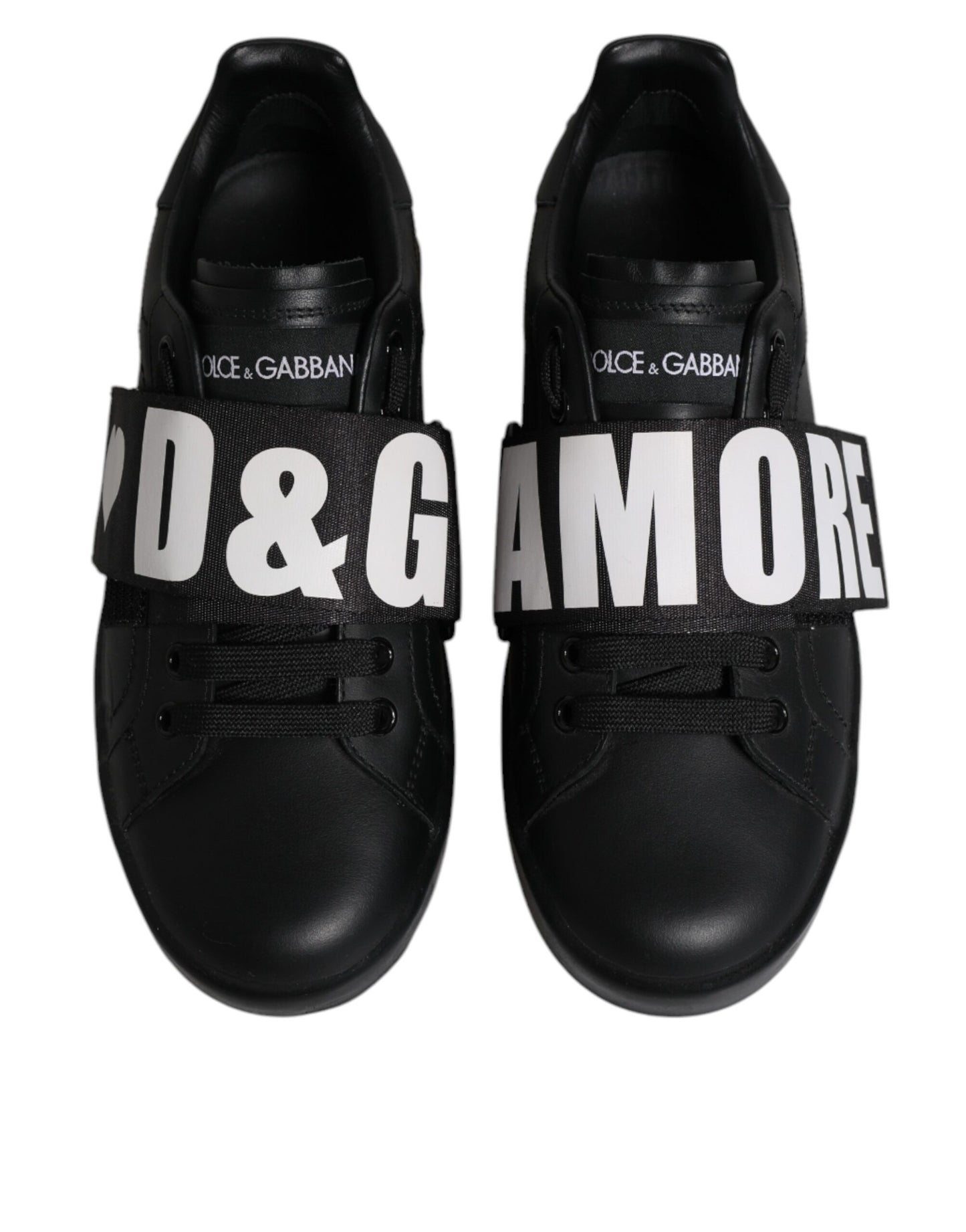 Dolce & Gabbana Black D&G AMORE Low Top Sneakers Shoes Dolce & Gabbana