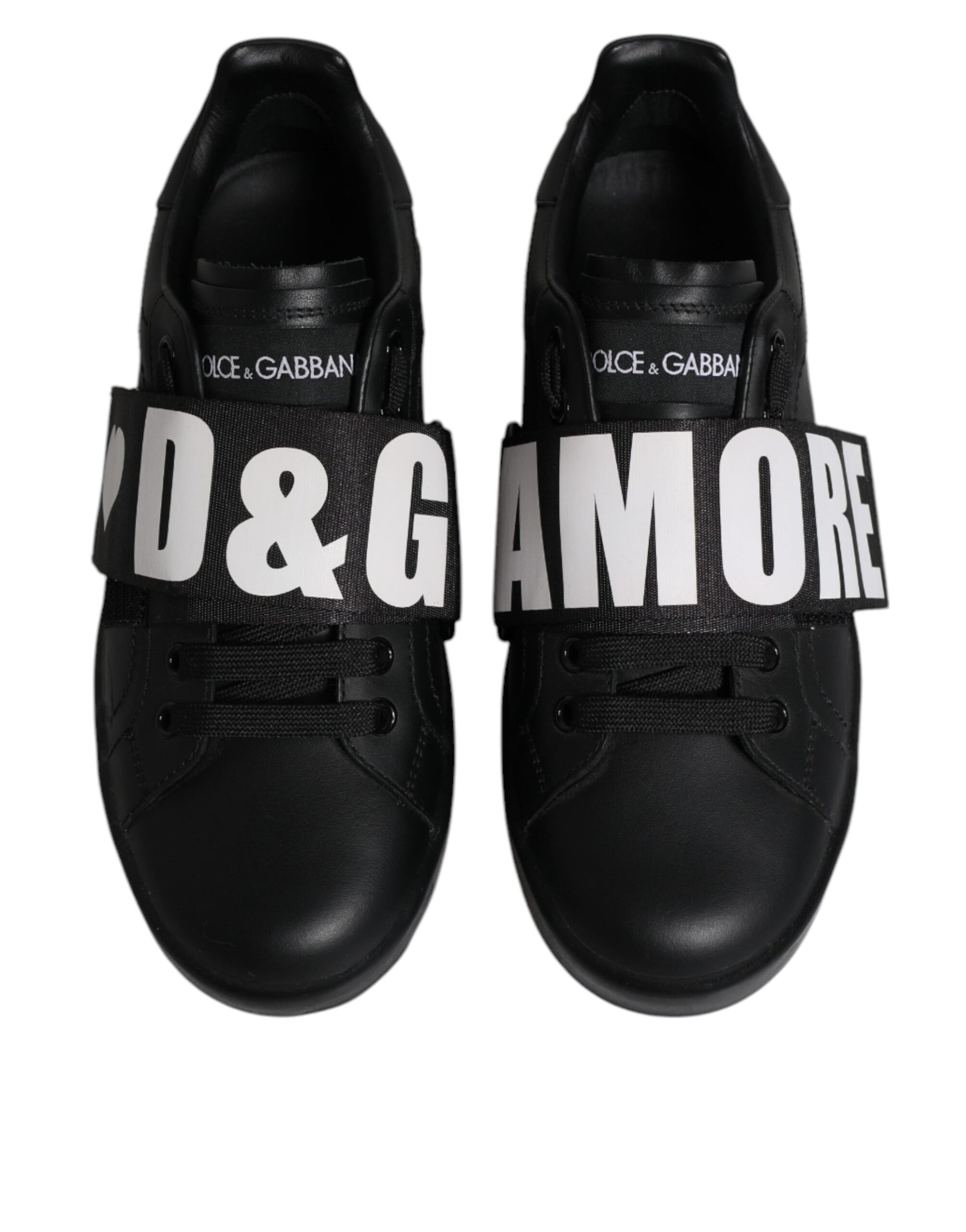 Dolce & Gabbana Black D&G AMORE Low Top Sneakers Shoes Dolce & Gabbana
