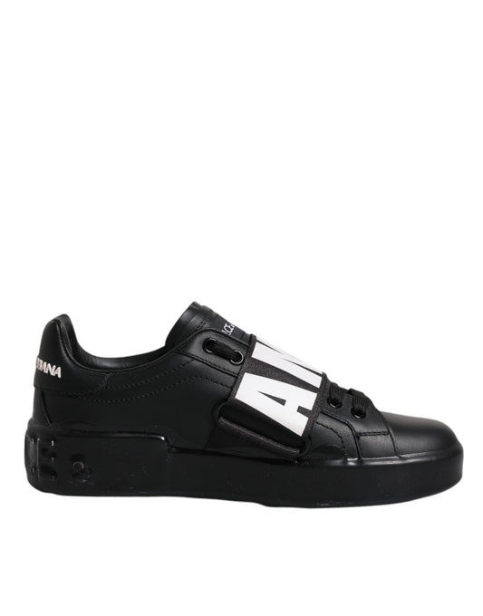 Dolce & Gabbana Black D&G AMORE Low Top Sneakers Shoes Dolce & Gabbana