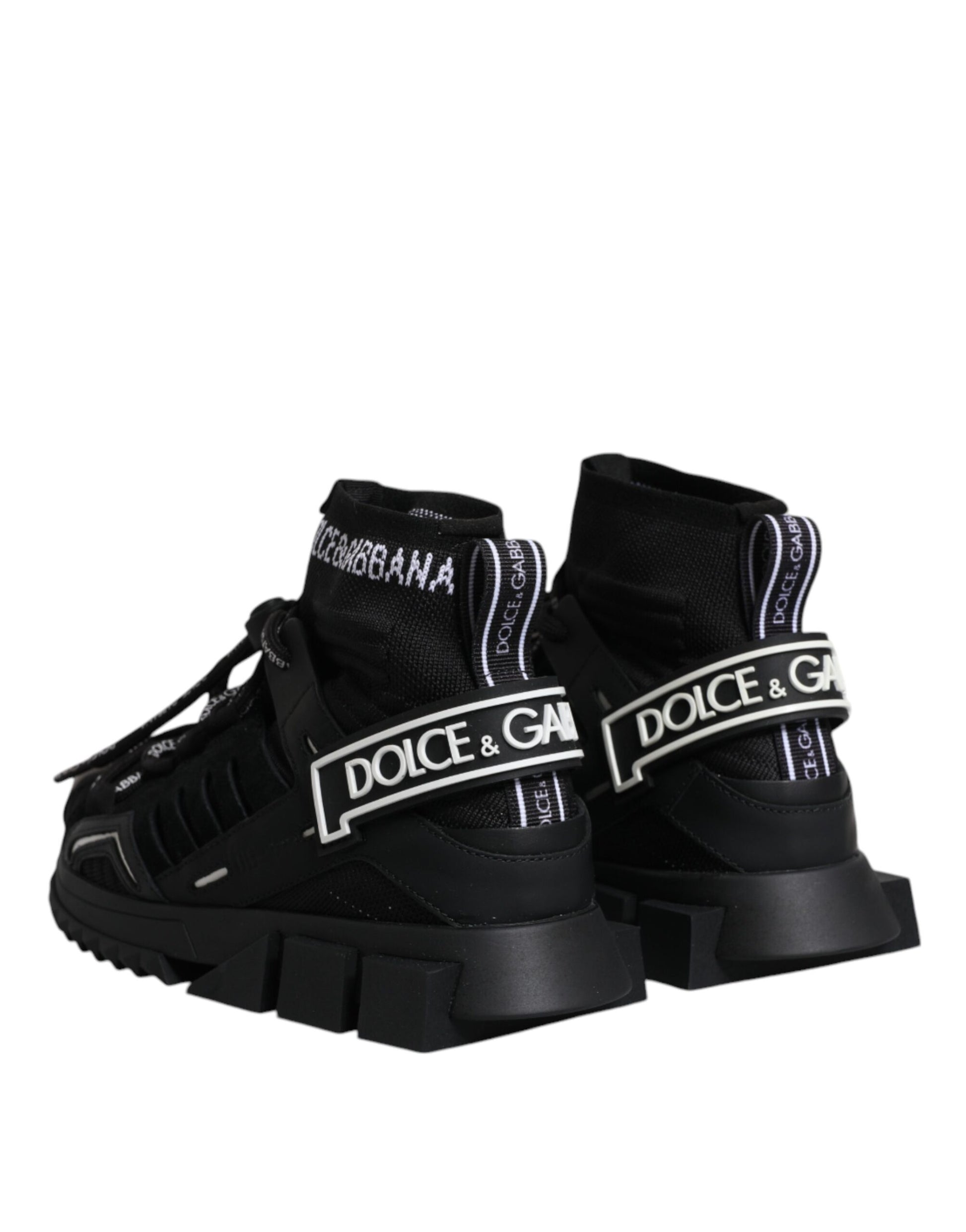 Dolce & Gabbana Black Sorrento Socks Logo Sneakers Shoes Dolce & Gabbana