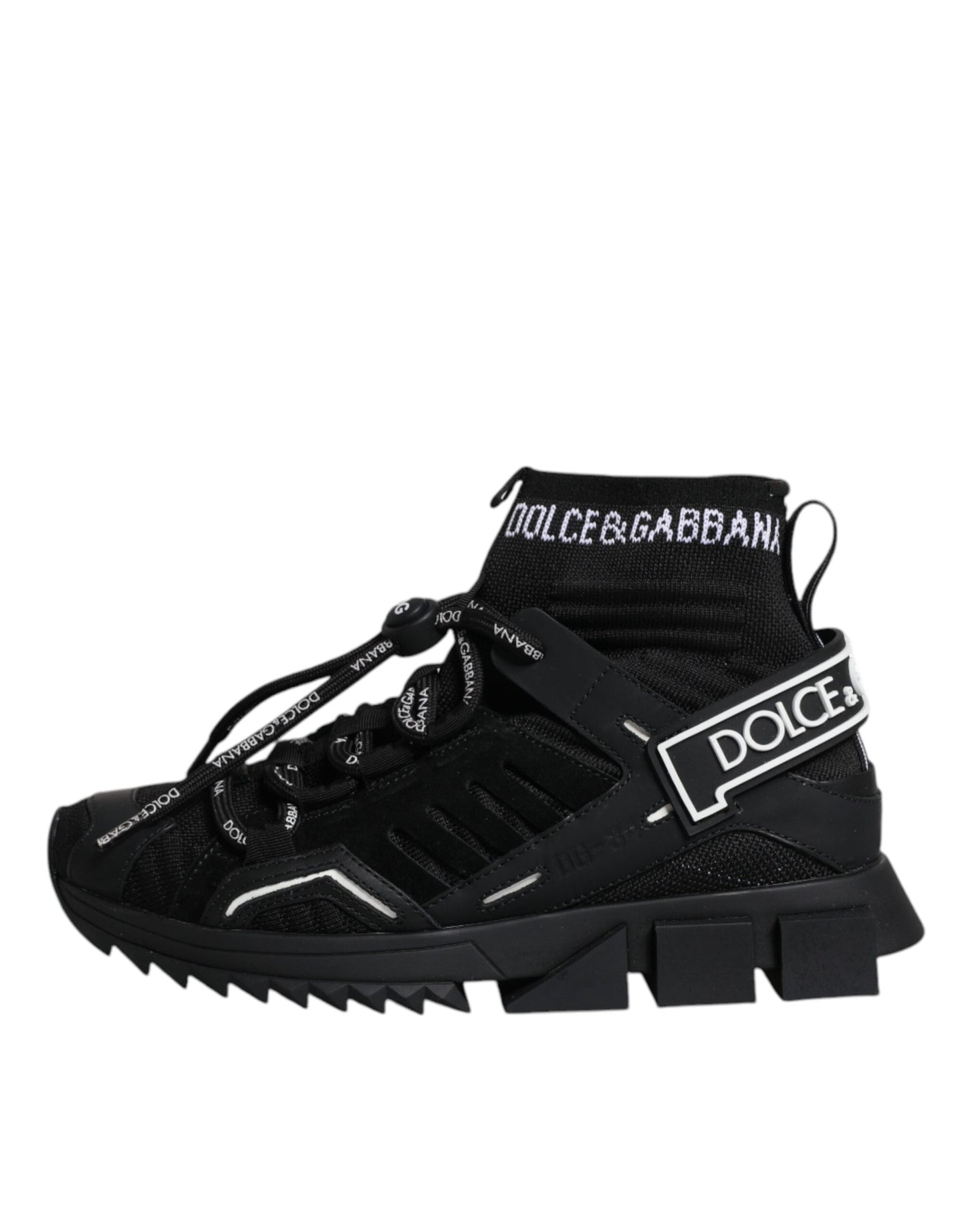 Dolce & Gabbana Black Sorrento Socks Logo Sneakers Shoes Dolce & Gabbana