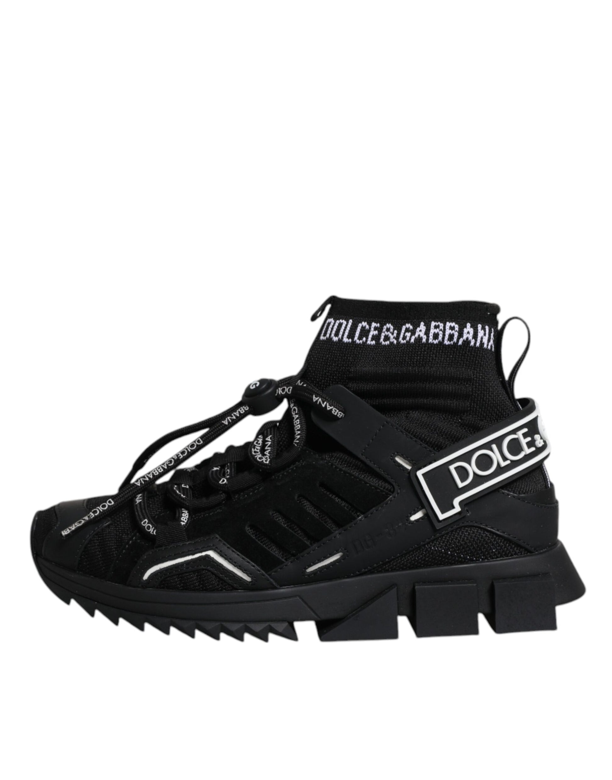 Dolce & Gabbana Black Sorrento Socks Logo Sneakers Shoes Dolce & Gabbana