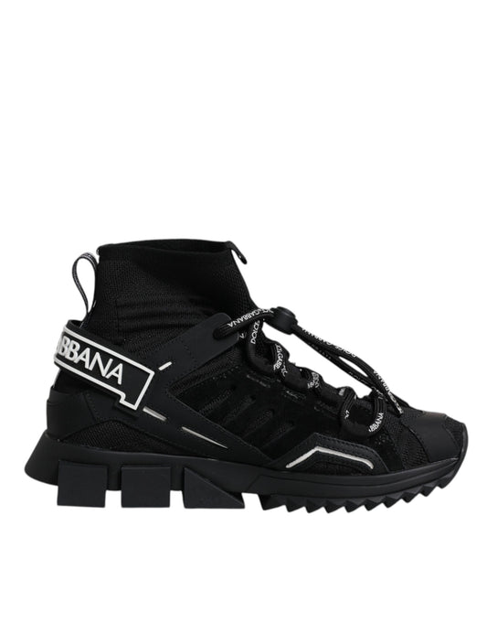 Dolce & Gabbana Black Sorrento Socks Logo Sneakers Shoes Dolce & Gabbana