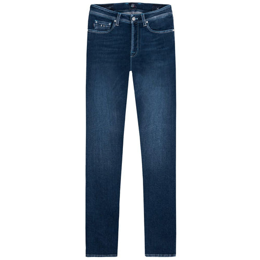 Tramarossa Blue Cotton Men Jean Tramarossa