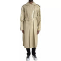 Bottega Veneta Beige Lambskin Leather Trench Coat Jacket - Eljoys Fashion 