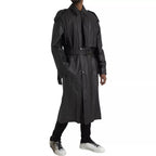 Bottega Veneta Black Leather Men Waterproof Trenchcoat Jacket - Eljoys Fashion 