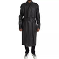 Bottega Veneta Black Leather Men Waterproof Trenchcoat Jacket - Eljoys Fashion 