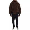 Bottega Veneta Brown Fur Lamb Shearling Coat Jacket - Eljoys Fashion 