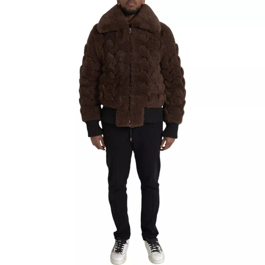 Bottega Veneta Brown Fur Lamb Shearling Coat Jacket Bottega Veneta
