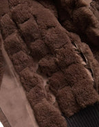 Bottega Veneta Brown Fur Lamb Shearling Coat Jacket - Eljoys Fashion 
