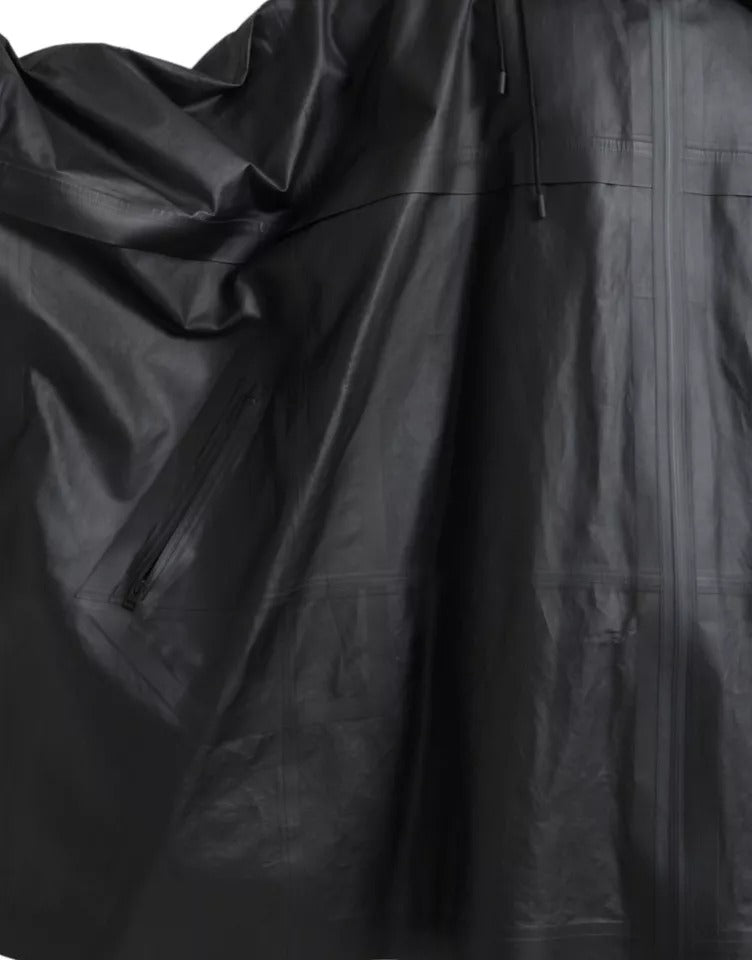 Bottega Veneta Black Leather Hooded Men Trenchcoat Jacket - Eljoys Fashion 
