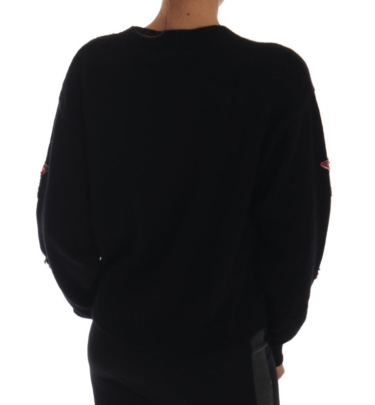 Dolce & Gabbana Fairy Tale Crystal Black Cashmere Sweater Dolce & Gabbana