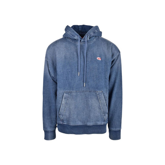 Diesel Blue Cotton Hoody Diesel