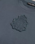 Dolce & Gabbana Blue Cotton Logo Patch Crew Neck Men Pullover Sweater - Eljoys Fashion 