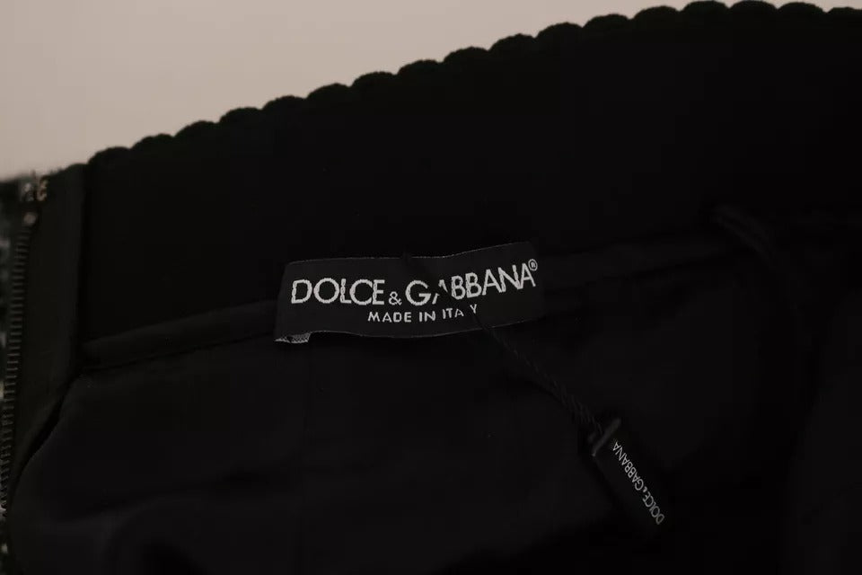 Dolce & Gabbana Black Check Flounce Detailed Wool Mini Skirt Dolce & Gabbana