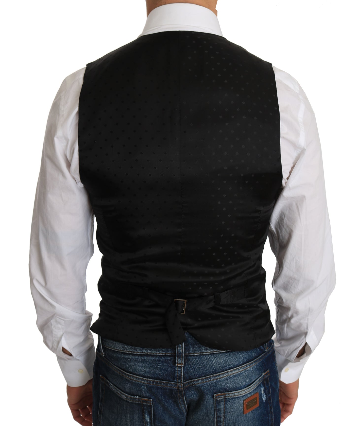 Dolce & Gabbana Black Wool Dress Waistcoat Dolce & Gabbana