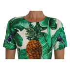 Dolce & Gabbana A-Line Banana Leaf Pineapple Crystal Dress
