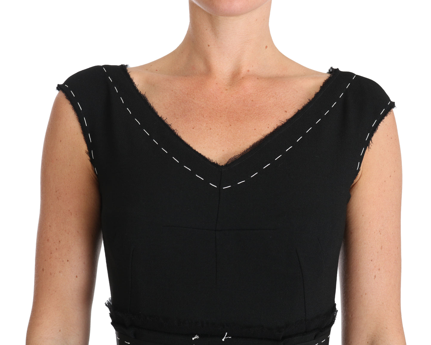 Dolce & Gabbana Black Wool Stretch A-line Sheath Dress Dolce & Gabbana