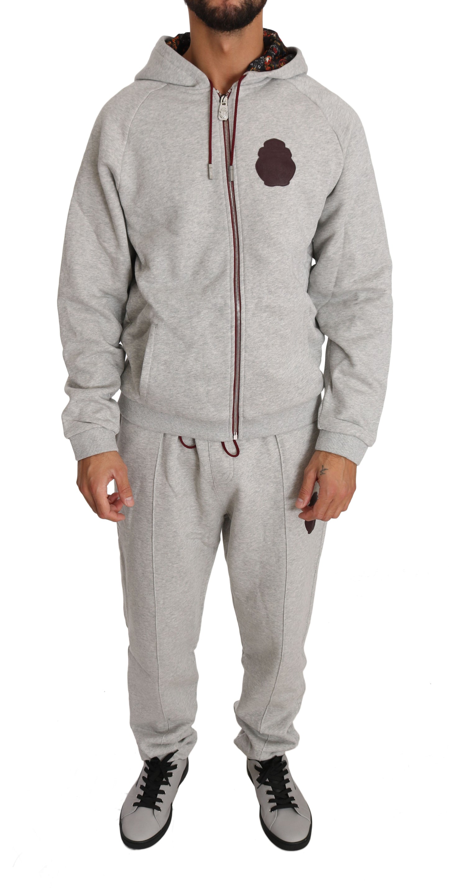 Billionaire Italian Couture Gray Cotton Sweater Pants Tracksuit Billionaire Italian Couture