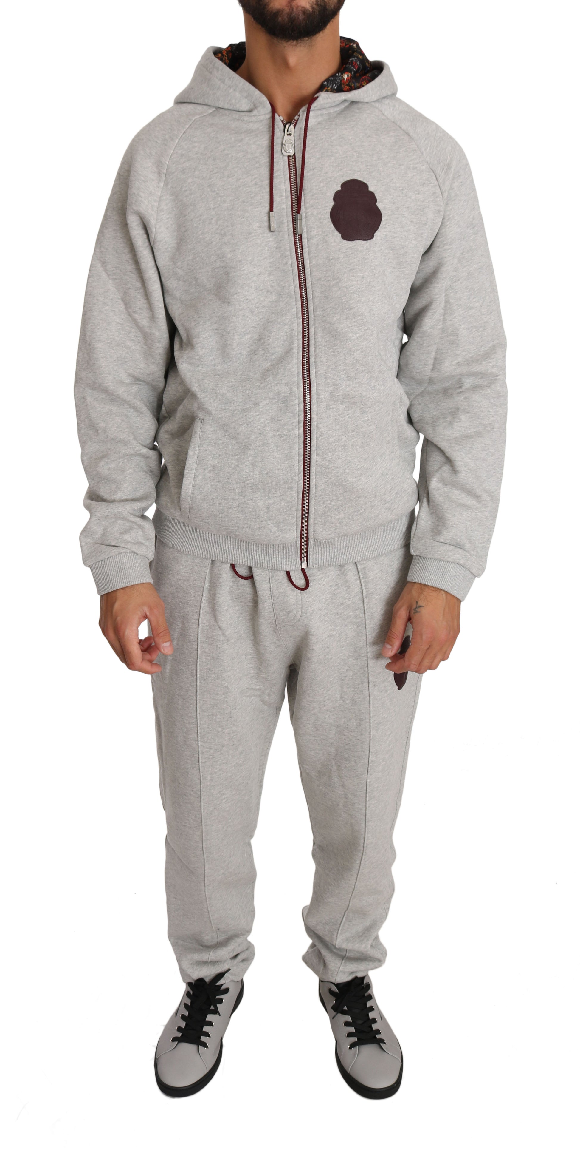 Billionaire Italian Couture Gray Cotton Sweater Pants Tracksuit Billionaire Italian Couture