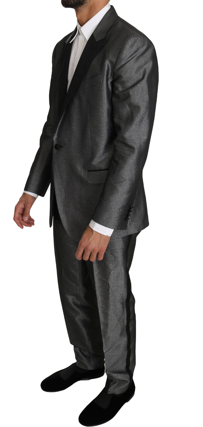 Dolce & Gabbana Gray Patterned MARTINI 2 Piece Suit Dolce & Gabbana