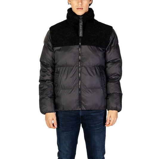Calvin Klein Jeans Black Recycled Polyester Jackets & Coat Calvin Klein Jeans
