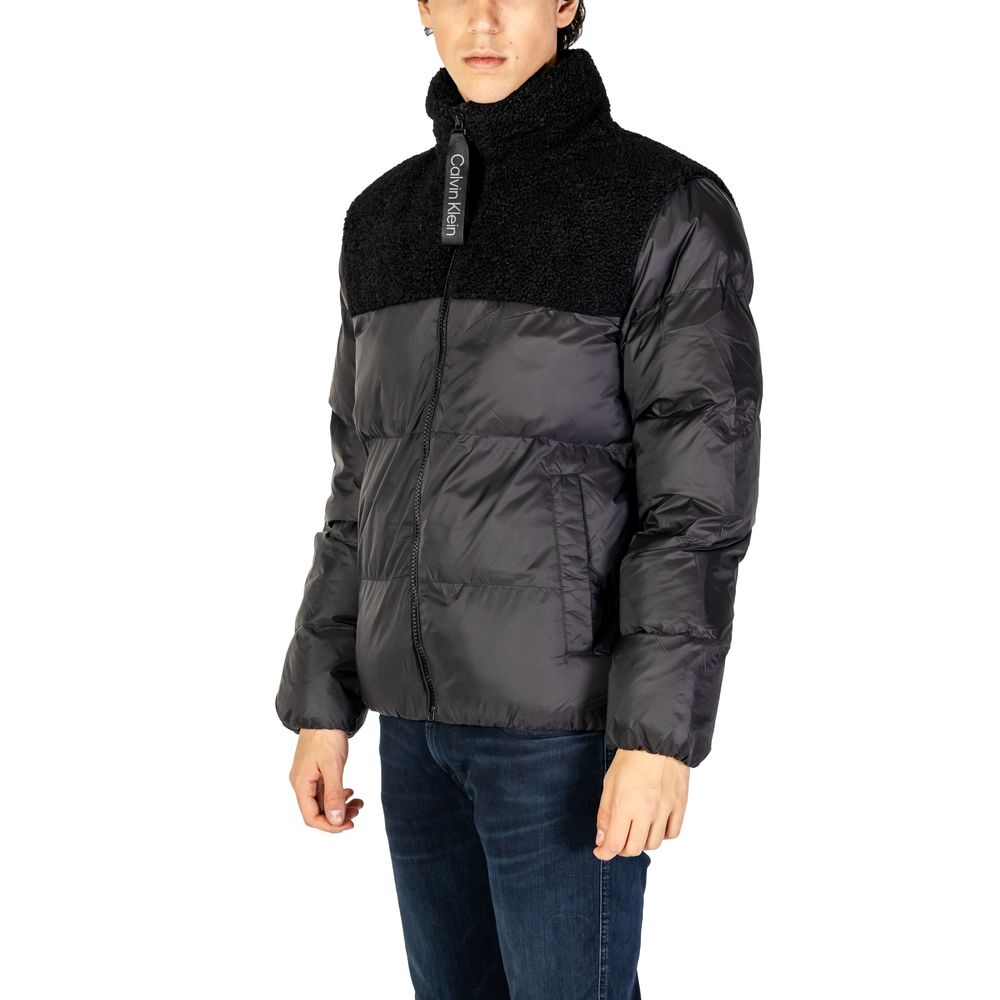 Calvin Klein Jeans Black Recycled Polyester Jackets & Coat Calvin Klein Jeans