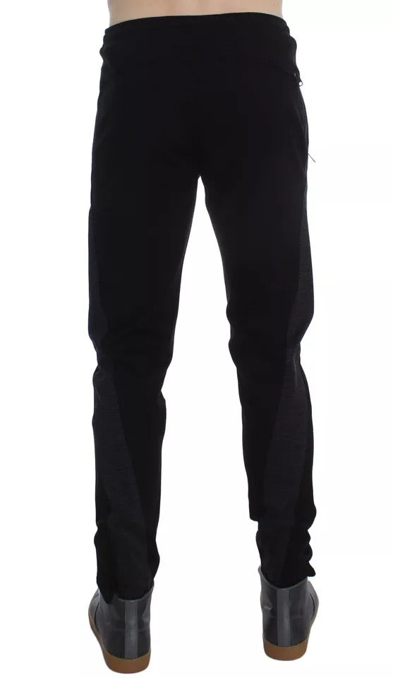 Dolce & Gabbana Black Gray Wool Casual Trousers Stripe Pants - Eljoys Fashion 