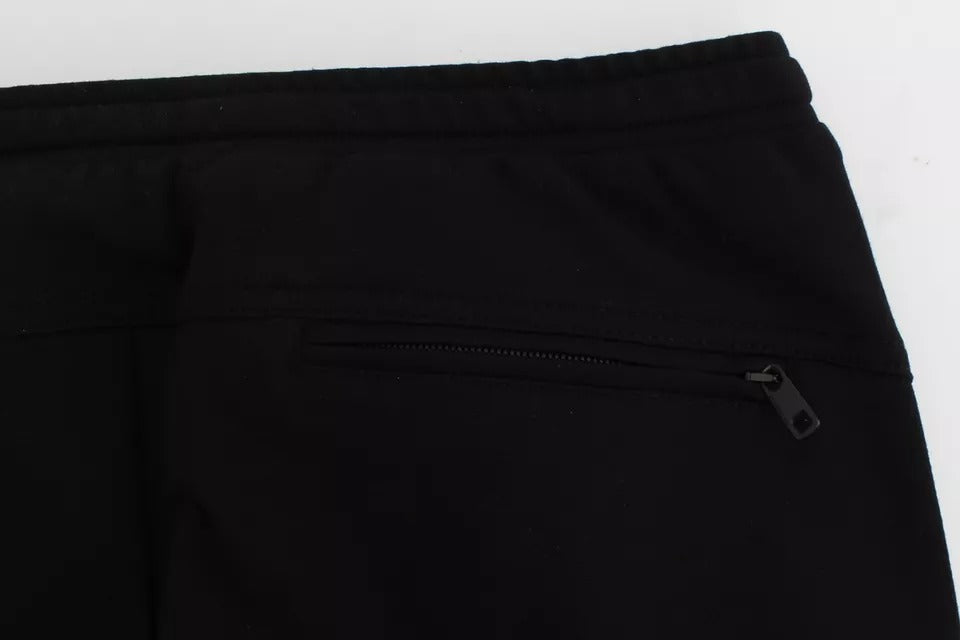Dolce & Gabbana Black Gray Wool Casual Trousers Stripe Pants - Eljoys Fashion 