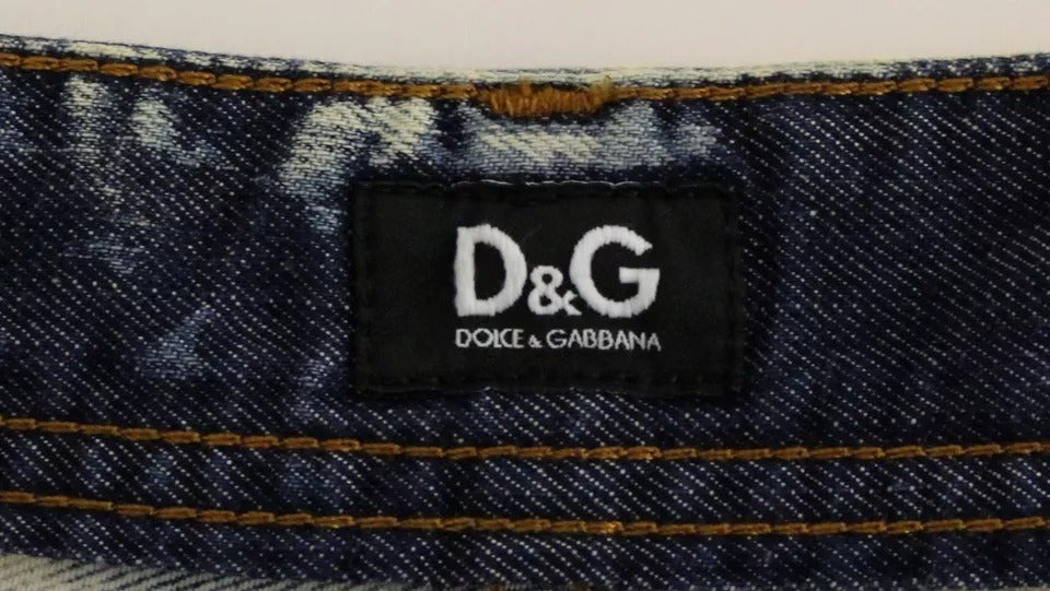 Dolce & Gabbana Blue D&G Cotton Washed Jeans Denim Shorts Dolce & Gabbana