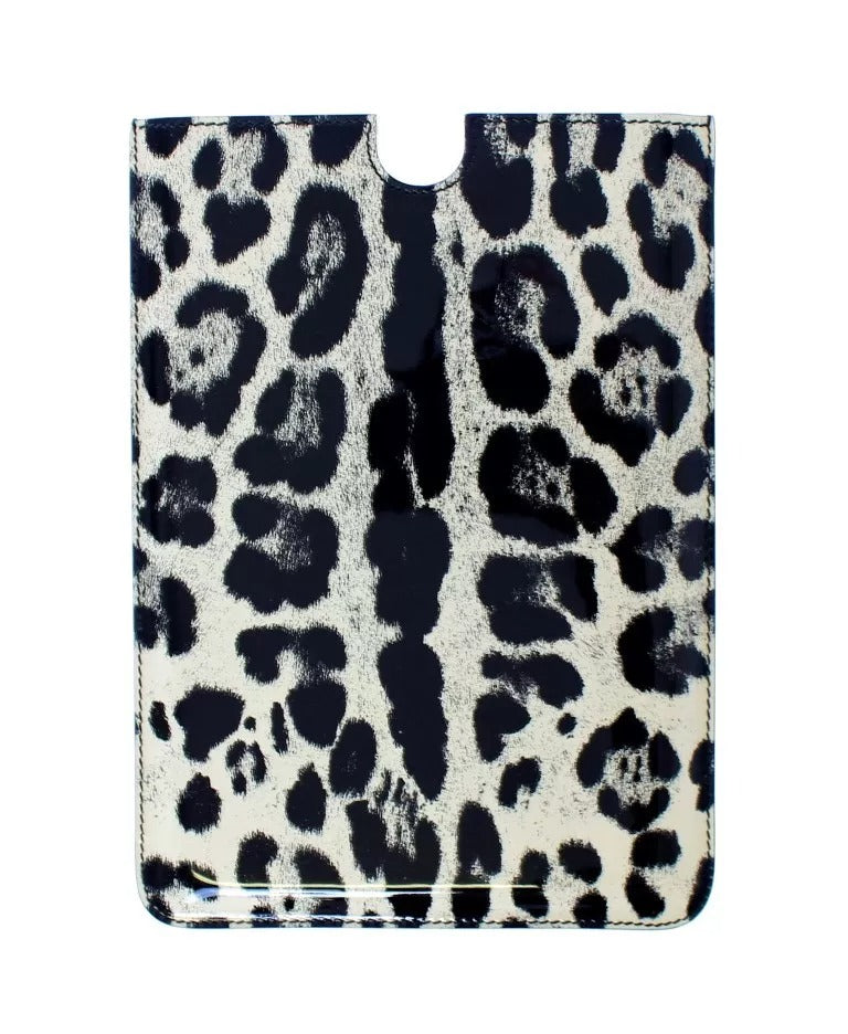 Dolce & Gabbana White Leopard Pattern Leather eBook Cover Tablet Case Dolce & Gabbana