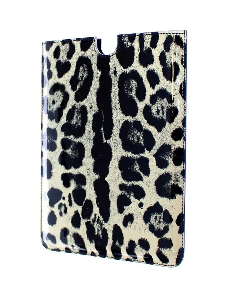Dolce & Gabbana White Leopard Pattern Leather eBook Cover Tablet Case Dolce & Gabbana