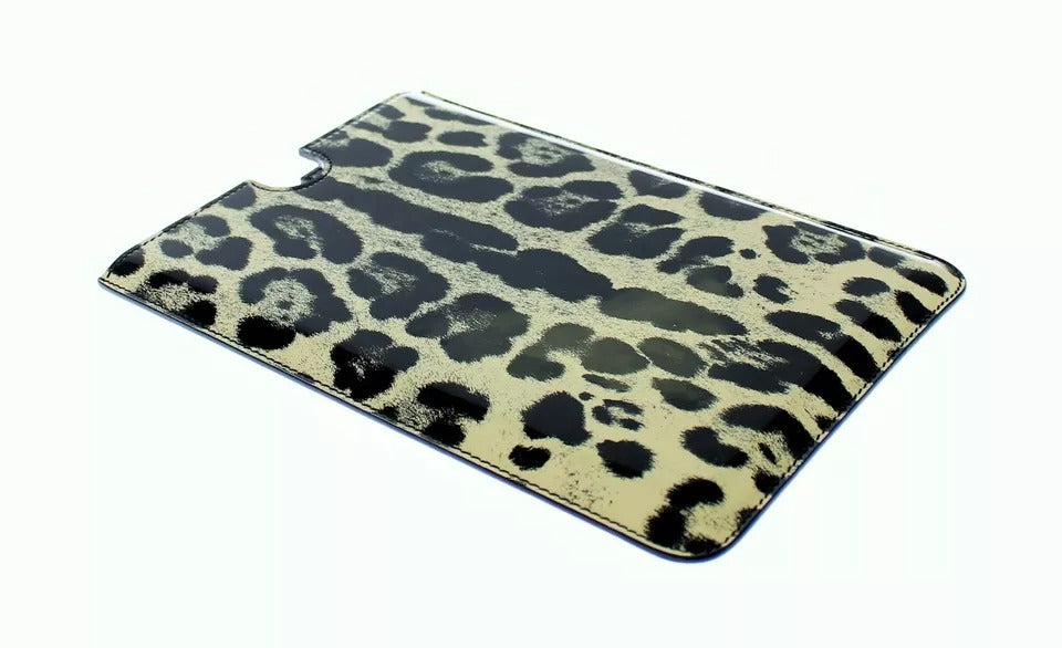 Dolce & Gabbana White Leopard Pattern Leather eBook Cover Tablet Case Dolce & Gabbana
