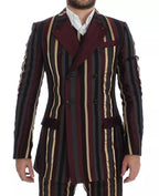 Dolce & Gabbana Multicolor Striped Runway 3 Piece Slim Fit Vest Suit