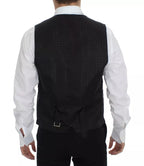 Dolce & Gabbana Black Wool Silk Dress Gilet Jacket Vest - Eljoys Fashion 