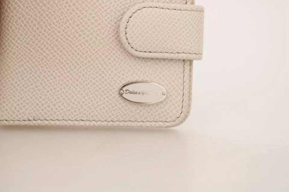Dolce & Gabbana White Dauphine Leather Condom Case Holder Pocket Wallet Dolce & Gabbana