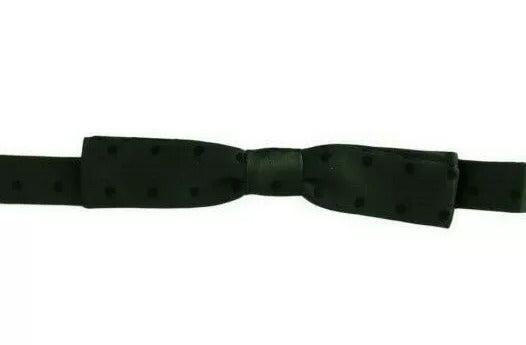Dolce & Gabbana Green Dotted Silk Adjustable Neck Bow Tie - Eljoys Fashion 