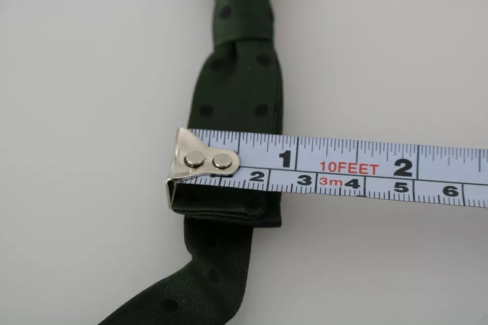 Dolce & Gabbana Green Dotted Silk Adjustable Neck Bow Tie Dolce & Gabbana